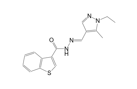 N'-[(E)-(1-ethyl-5-methyl-1H-pyrazol-4-yl)methylidene]-1-benzothiophene-3-carbohydrazide