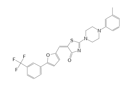 (5E)-2-[4-(3-methylphenyl)-1-piperazinyl]-5-({5-[3-(trifluoromethyl)phenyl]-2-furyl}methylene)-1,3-thiazol-4(5H)-one