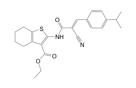 benzo[b]thiophene-3-carboxylic acid, 2-[[(2E)-2-cyano-3-[4-(1-methylethyl)phenyl]-1-oxo-2-propenyl]amino]-4,5,6,7-tetrahydro-, ethyl ester