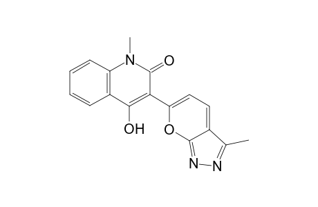 4-Hydroxy-1-methyl-3-(3-methylpyrano[2,3-c]pyrazol-6-yl)-2(1H)-quinolinone