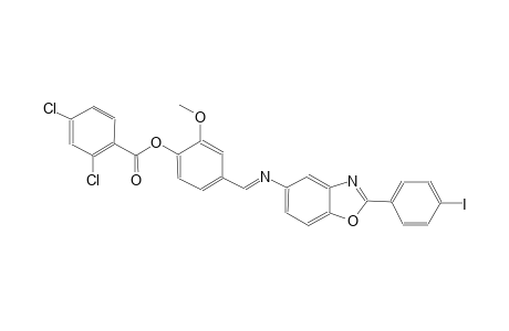 4-((E)-{[2-(4-iodophenyl)-1,3-benzoxazol-5-yl]imino}methyl)-2-methoxyphenyl 2,4-dichlorobenzoate