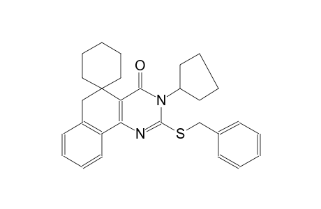 2-(benzylthio)-3-cyclopentyl-3H-spiro[benzo[h]quinazoline-5,1'-cyclohexan]-4(6H)-one