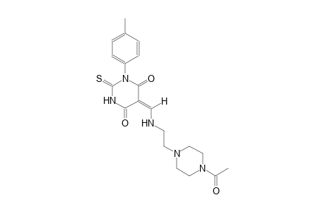 (5E)-5-({[2-(4-acetyl-1-piperazinyl)ethyl]amino}methylene)-1-(4-methylphenyl)-2-thioxodihydro-4,6(1H,5H)-pyrimidinedione