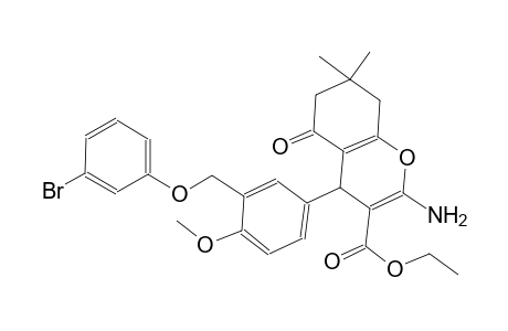 ethyl 2-amino-4-{3-[(3-bromophenoxy)methyl]-4-methoxyphenyl}-7,7-dimethyl-5-oxo-5,6,7,8-tetrahydro-4H-chromene-3-carboxylate