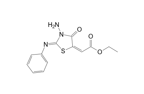 Ethyl 3-amino-2-phenylimino-4-oxo-1,3-thiazolan-5-ylideneacetate