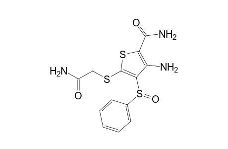 3-Amino-5-[(carbamoyl)methylthio]-4-(phenylsulfinyl)-2-thiophenecarboxamide