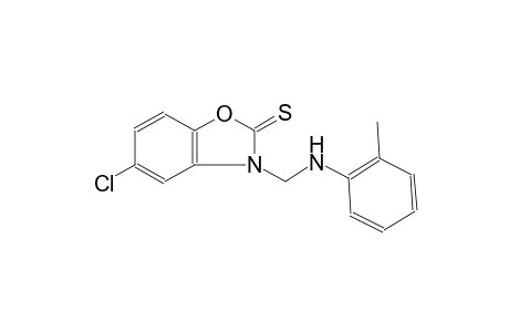 2(3H)-benzoxazolethione, 5-chloro-3-[[(2-methylphenyl)amino]methyl]-