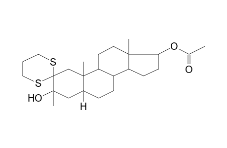 (5'.beta.)Spiro(1,3-dithiane)-2,2'-(androstan-3'-ol), 17'-acetoxy-3'.beta.-methyl-