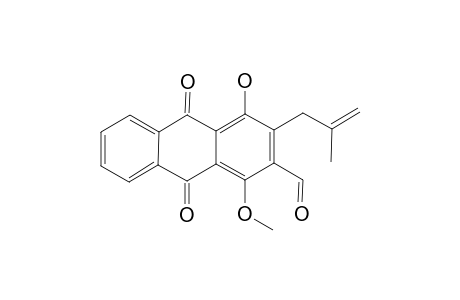 3-FORMYL-1-HYDROXY-4-METHOXY-2-(2'-METHYLPROP-2'-ENYL)-ANTHRAQUINONE