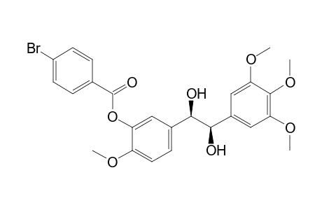 (1R,2R)-1,2-Di(hydroxy)-1-(3-[p-bromobenzoyloxy]-4-methoxyphenyl)-2-(3',4',5'-trimethoxy-phenyl)ethane