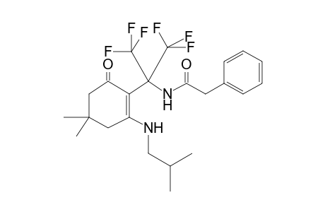 N-(2-{4,4-dimethyl-2-[(2-methylpropyl)amino]-6-oxocyclohex-1-en-1-yl}-1,1,1,3,3,3-hexafluoropropan-2-yl)-2-phenylacetamide