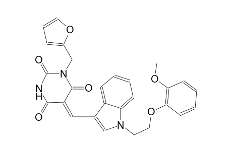 (5Z)-1-(2-furylmethyl)-5-({1-[2-(2-methoxyphenoxy)ethyl]-1H-indol-3-yl}methylene)-2,4,6(1H,3H,5H)-pyrimidinetrione