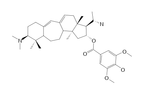 O(16)-SYRINGYLBUXAMINOL-E;(20S)-16-ALPHA-SYRINGOYL-3-BETA-DIMETHYLAMINO-20-AMINO-9,10-SECO-BUXA-9(11),10(19)-DIENE