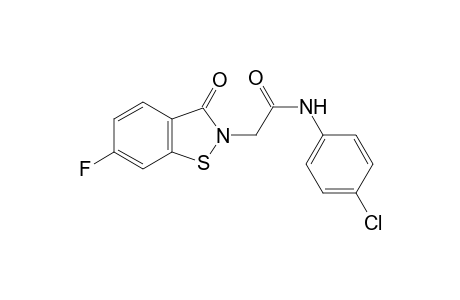 1,2-Benzisothiazole-2-acetamide, N-(4-chlorophenyl)-6-fluoro-2,3-dihydro-3-oxo-
