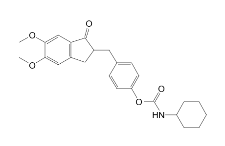 4-[(5,6-Dimethoxy-1-oxo-2,3-dihydro-1H-inden-2-yl)methyl]phenyl(cyclohexyl) carbamate