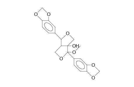 1H,3H-Furo[3,4-c]furan-3a(4H)-ol, 1,4-bis(1,3-benzodioxol-5-yl)dihydro-4-methoxy-, (1.alpha.,3a.alpha.,4.alpha.,6a.alpha.)-(+)-