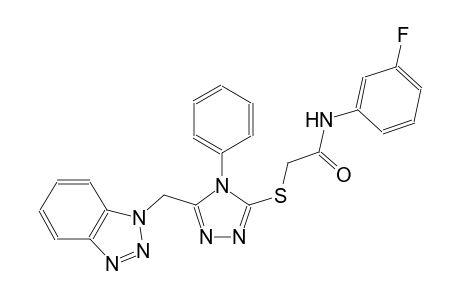 2-{[5-(1H-1,2,3-benzotriazol-1-ylmethyl)-4-phenyl-4H-1,2,4-triazol-3-yl]sulfanyl}-N-(3-fluorophenyl)acetamide