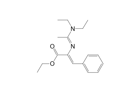 2-Propenoic acid, 2-[[1-(diethylamino)ethylidene]amino]-3-phenyl-, ethyl ester