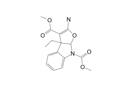 CIS-(+/-)-DIMETHYL-3A,8A-DIHYDRO-3A-ETHYL-2-AMINO-8H-FURO-[2,3-B]-INDOLE-3,8-DICARBOXYLATE
