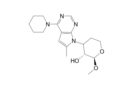 .beta.-DL-erythro-Pentopyranoside, methyl 3,4-dideoxy-3-[6-methyl-4-(1-piperidinyl)-7H-pyrrolo[2,3-d]pyrimidin- 7-yl]-