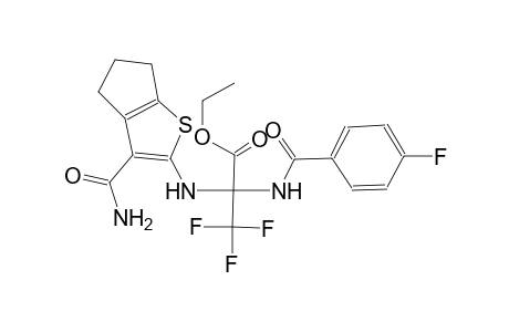 ethyl 2-{[3-(aminocarbonyl)-5,6-dihydro-4H-cyclopenta[b]thien-2-yl]amino}-3,3,3-trifluoro-2-[(4-fluorobenzoyl)amino]propanoate