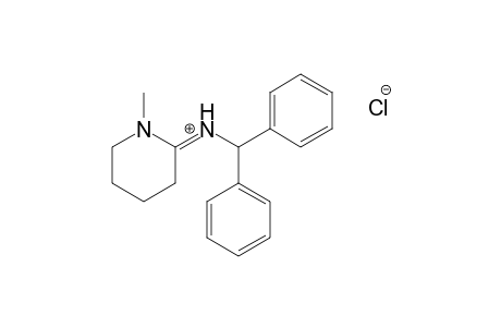 2-[(diphenylmethyl)imino]-1-methylpiperidine, monohydrochloride