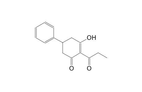 2-Cyclohexen-1-one, 3-hydroxy-2-(1-oxopropyl)-5-phenyl-