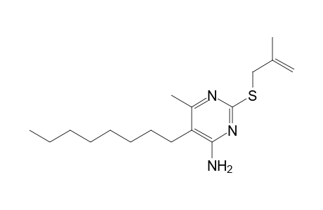 4-Pyrimidinamine, 6-methyl-2-[(2-methyl-2-propenyl)thio]-5-octyl-