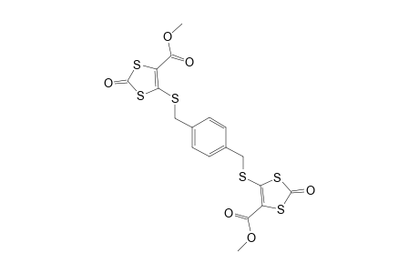 5-[[4-[[(5-carbomethoxy-2-keto-1,3-dithiol-4-yl)thio]methyl]benzyl]thio]-2-keto-1,3-dithiole-4-carboxylic acid methyl ester