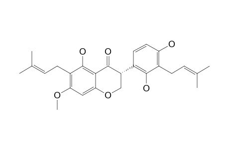 KANZONOL-G;3',6-DIPRENYL-7-METHOXY-2',4',5-TRIHYDROXYISOFLAVANONE