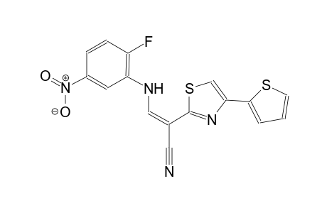 (2Z)-3-(2-fluoro-5-nitroanilino)-2-[4-(2-thienyl)-1,3-thiazol-2-yl]-2-propenenitrile