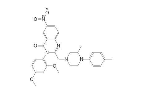 4(3H)-quinazolinone, 3-(2,4-dimethoxyphenyl)-2-[[3-methyl-4-(4-methylphenyl)-1-piperazinyl]methyl]-6-nitro-