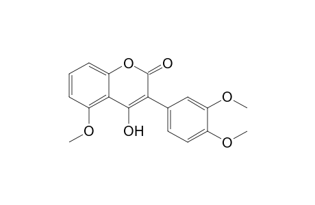 4-Hydroxy-5-methoxy-3-(3,4-dimethoxyphenyl)-1-benzopyran-2-one