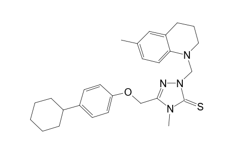 5-[(4-cyclohexylphenoxy)methyl]-4-methyl-2-[(6-methyl-3,4-dihydro-2H-quinolin-1-yl)methyl]-1,2,4-triazole-3-thione