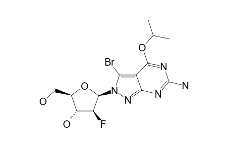 3-BROMO-2-(2-DEOXY-2-FLUORO-BETA-D-ARABINOFURANOSYL)-4-ISOPROPOXY-2H-PYRAZOLO-[3.4-D]-PYRIMIDIN-6-AMINE