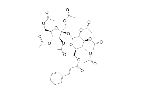 [(2R,3S,4S,5R,6R)-6-[(2S,3S,4S,5R)-4-Acetyloxy-3-hydroxy-2,5-bis(hydroxymethyl)oxolan-2-yl]oxy-3,4,5-trihydroxyoxan-2-yl]methyl (E)-3-phenylprop-2-enoate, hexaacetate