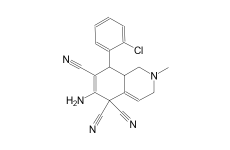 6-amino-8-(2-chlorophenyl)-2-methyl-2,3,8,8a-tetrahydro-5,5,7(1H)-isoquinolinetricarbonitrile