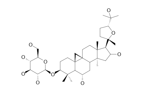 SIEBEROSIDE-I;CYCLOGALAGENIN-3-O-BETA-D-GLUCOPYRANOSIDE;20(S),24(R)-EPOXY-9-BETA,19-CYCLOLANOSTAN-3-BETA,6-ALPHA,16-BETA,25-TETROL-3-O-BETA-D-GLUCO