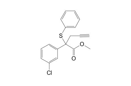 Methyl 2-(m-chlorophenyl)-2-(phenylthio)pent-4-ynoate