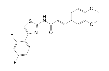 (2E)-N-[4-(2,4-difluorophenyl)-1,3-thiazol-2-yl]-3-(3,4-dimethoxyphenyl)-2-propenamide