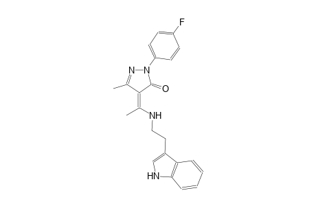 3H-pyrazol-3-one, 2-(4-fluorophenyl)-2,4-dihydro-4-[1-[[2-(1H-indol-3-yl)ethyl]amino]ethylidene]-5-methyl-, (4Z)-