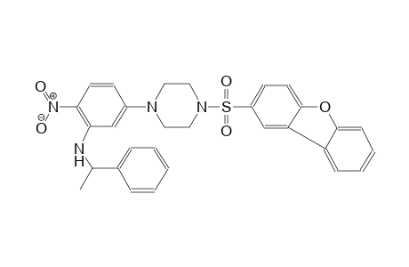 5-[4-(dibenzo[b,d]furan-2-ylsulfonyl)-1-piperazinyl]-2-nitro-N-(1-phenylethyl)aniline