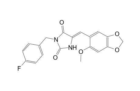 (5Z)-3-(4-fluorobenzyl)-5-[(6-methoxy-1,3-benzodioxol-5-yl)methylene]-2,4-imidazolidinedione