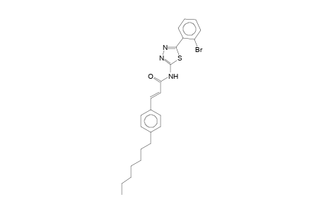 (2E)-N-[5-(2-Bromophenyl)-1,3,4-thiadiazol-2-yl]-3-(4-heptylphenyl)-2-propenamide