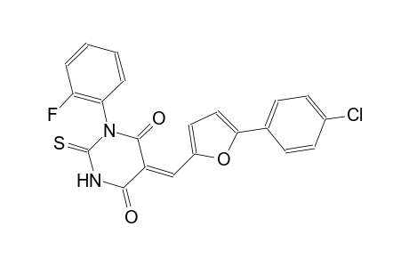 (5Z)-5-{[5-(4-chlorophenyl)-2-furyl]methylene}-1-(2-fluorophenyl)-2-thioxodihydro-4,6(1H,5H)-pyrimidinedione