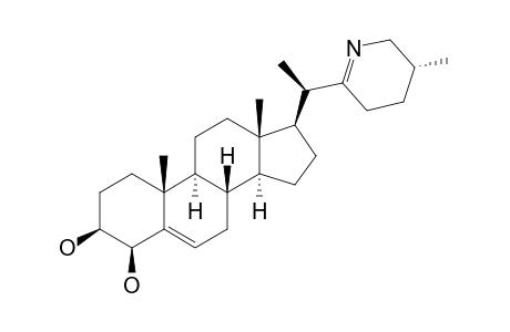 20-EPI-4-BETA-HYDROXYVERAZINE;(3S,4R,20R,25S)-22,26-IMINOCHOLESTA-5,22(N)-DIEN-3,4-DIOL