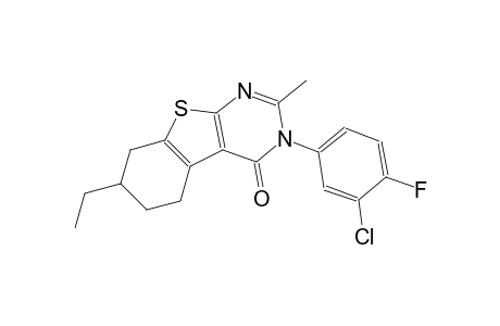 3-(3-chloro-4-fluorophenyl)-7-ethyl-2-methyl-5,6,7,8-tetrahydro[1]benzothieno[2,3-d]pyrimidin-4(3H)-one