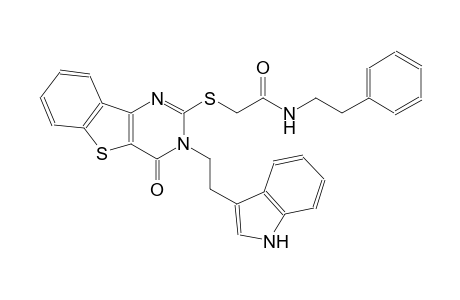 2-({3-[2-(1H-indol-3-yl)ethyl]-4-oxo-3,4-dihydro[1]benzothieno[3,2-d]pyrimidin-2-yl}sulfanyl)-N-(2-phenylethyl)acetamide
