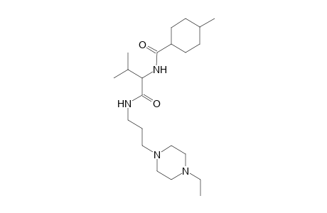N-[1-[3-(4-ethyl-1-piperazinyl)propylamino]-3-methyl-1-oxobutan-2-yl]-4-methyl-1-cyclohexanecarboxamide