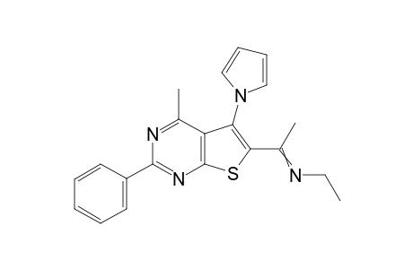N-(1-(4-methyl-2-phenyl-5-(1H-pyrrol-1-yl)thieno[2,3-d]pyrimidin-6-yl)ethylidene)ethanamine